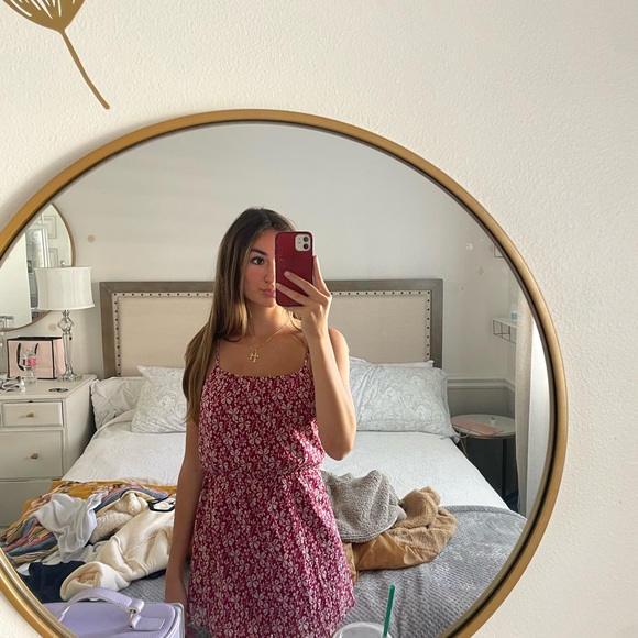 RED FLORAL DRESS - Picture 2 of 7